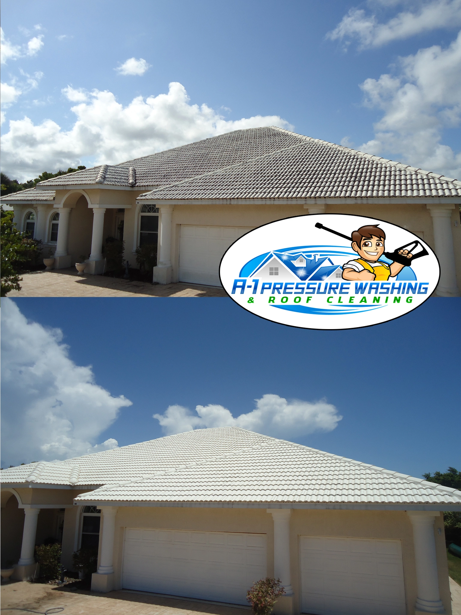 White Tile Roof Cleaning | A-1 Pressure Washing & Roof Cleaning | 941-815-8454 